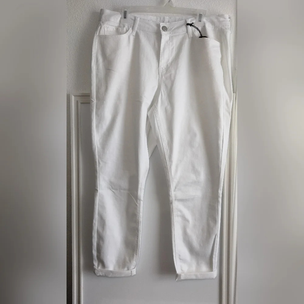 Copper Flash Womens 16W Curvy Ankle Skinny White Premium Denim (TINY FLAW)